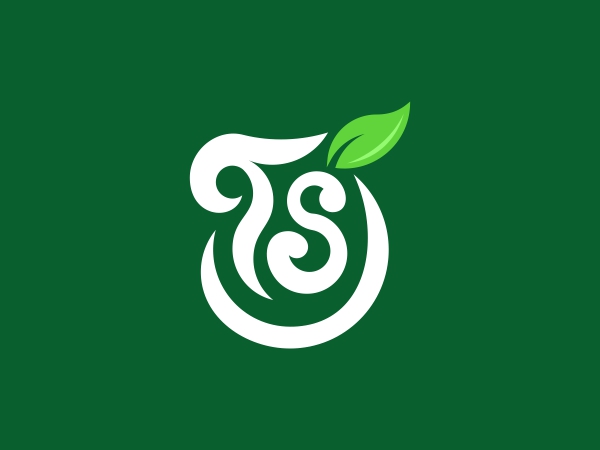 Logotipo Green Ts Leaf Logo